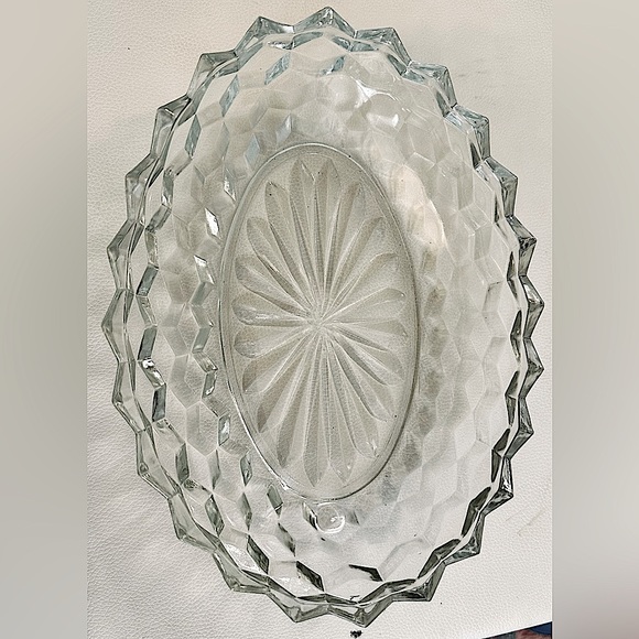 Other - Lead Crystal Oval Fruit Relish Clear Glass Dish Bowl